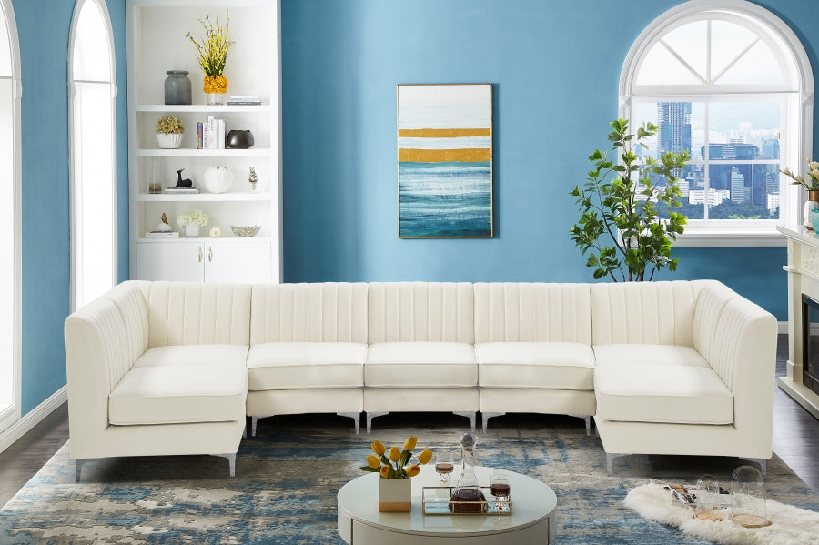 Sectionnel modulaire en velours Alina
