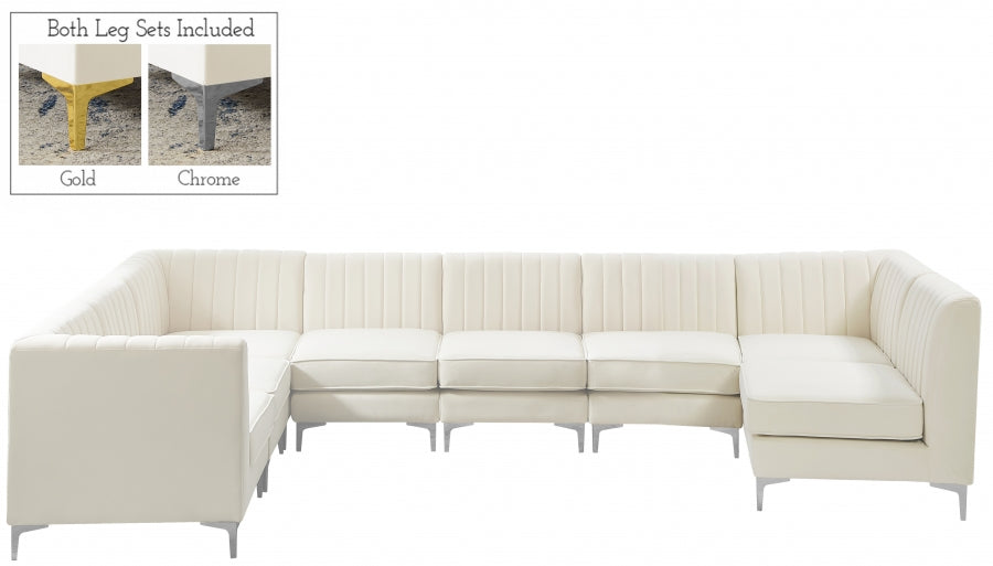 Sectionnel modulaire en velours Alina