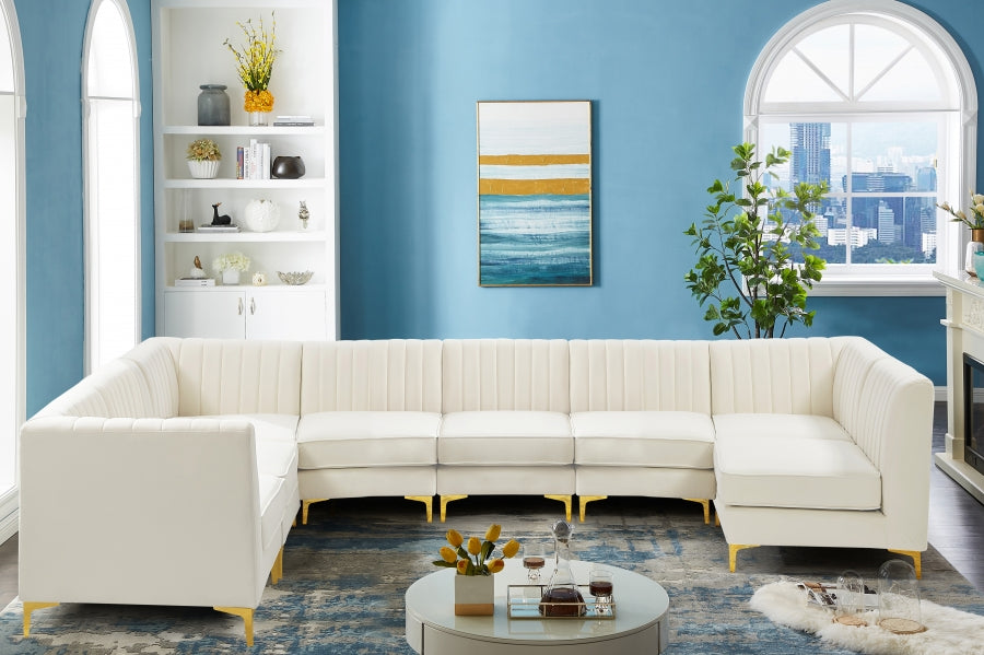Sectionnel modulaire en velours Alina