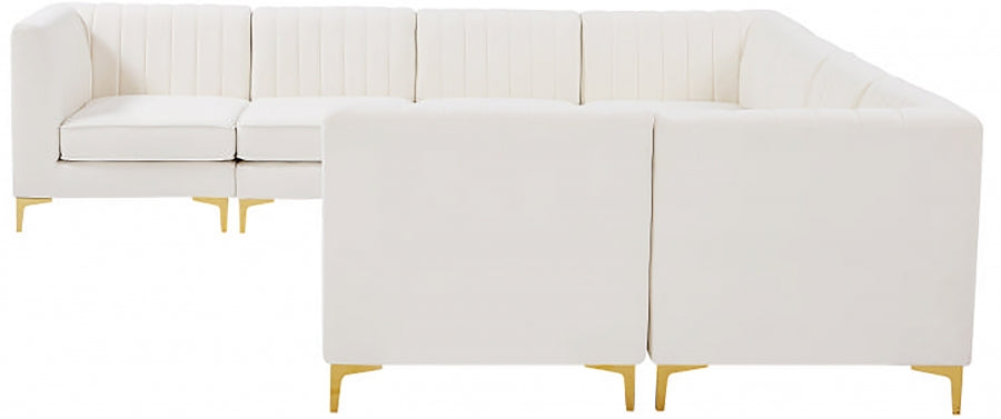 Sectionnel modulaire en velours Alina