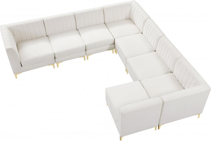 Sectionnel modulaire en velours Alina