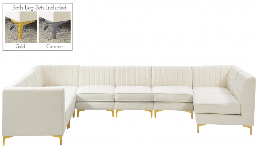 Sectionnel modulaire en velours Alina