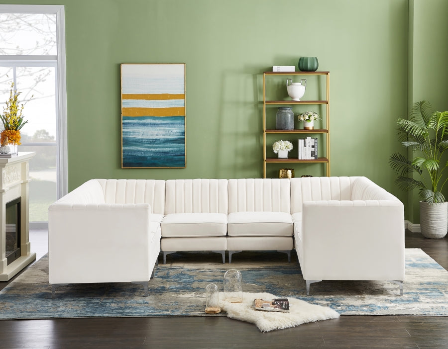 Sectionnel modulaire en velours Alina