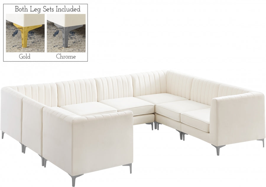 Sectionnel modulaire en velours Alina