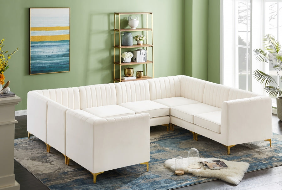 Sectionnel modulaire en velours Alina