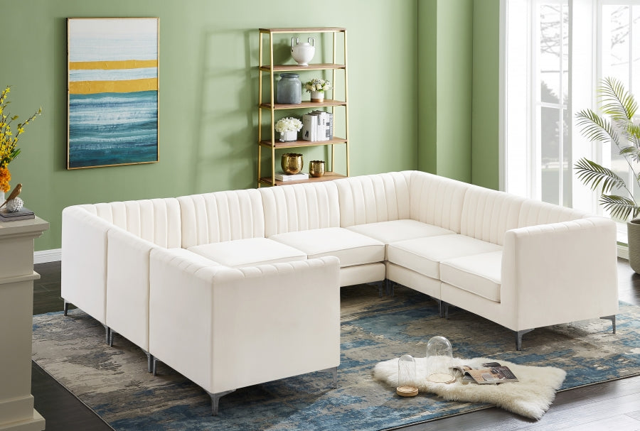 Sectionnel modulaire en velours Alina