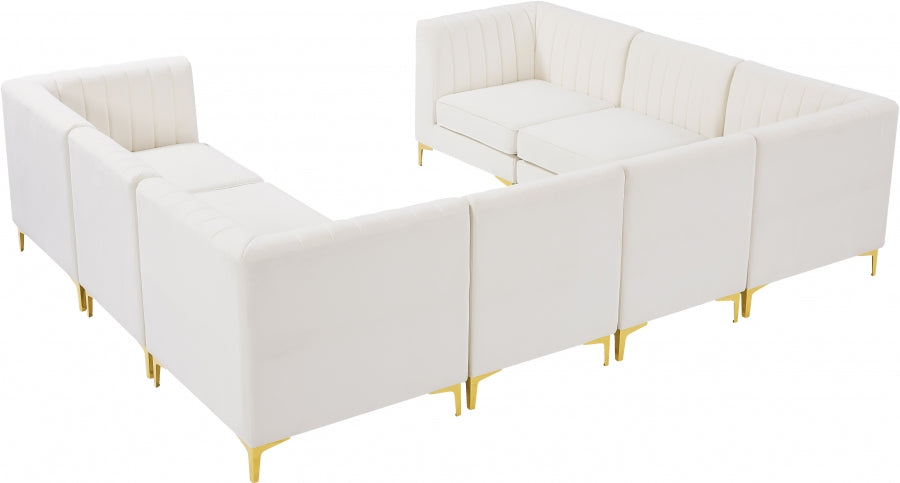 Sectionnel modulaire en velours Alina