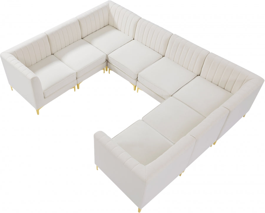 Sectionnel modulaire en velours Alina