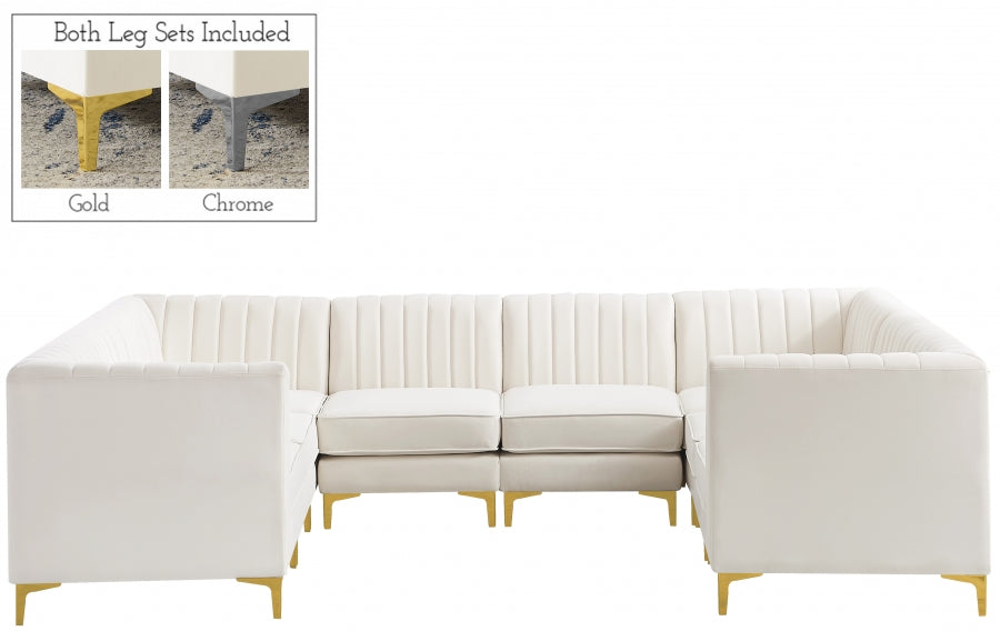 Sectionnel modulaire en velours Alina