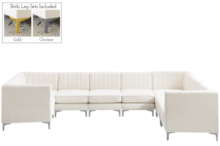 Sectionnel modulaire en velours Alina