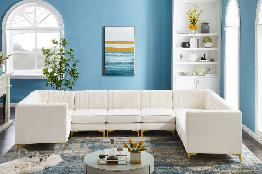 Sectionnel modulaire en velours Alina
