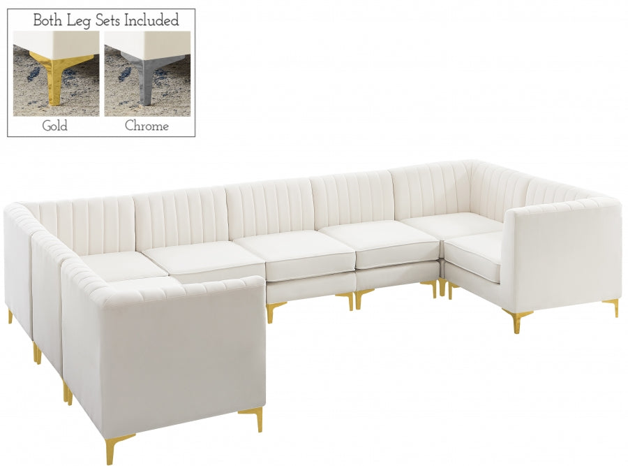 Sectionnel modulaire en velours Alina