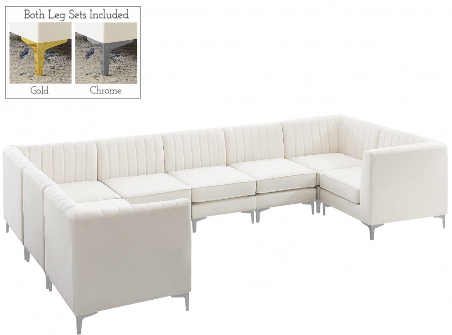 Sectionnel modulaire en velours Alina