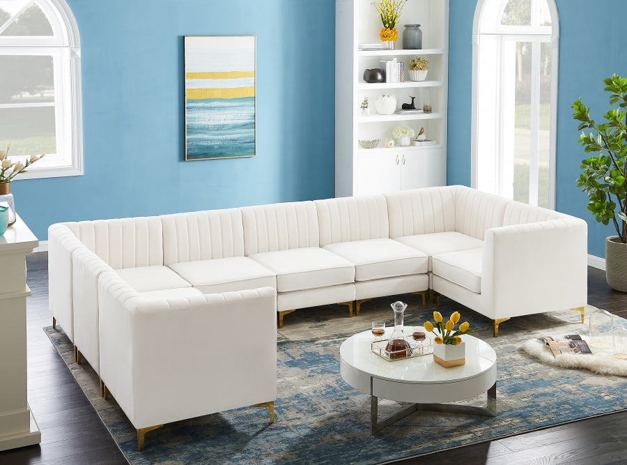 Sectionnel modulaire en velours Alina