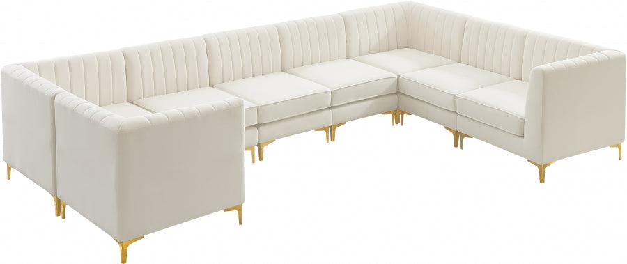 Sectionnel modulaire en velours Alina