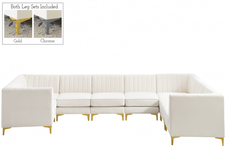 Sectionnel modulaire en velours Alina