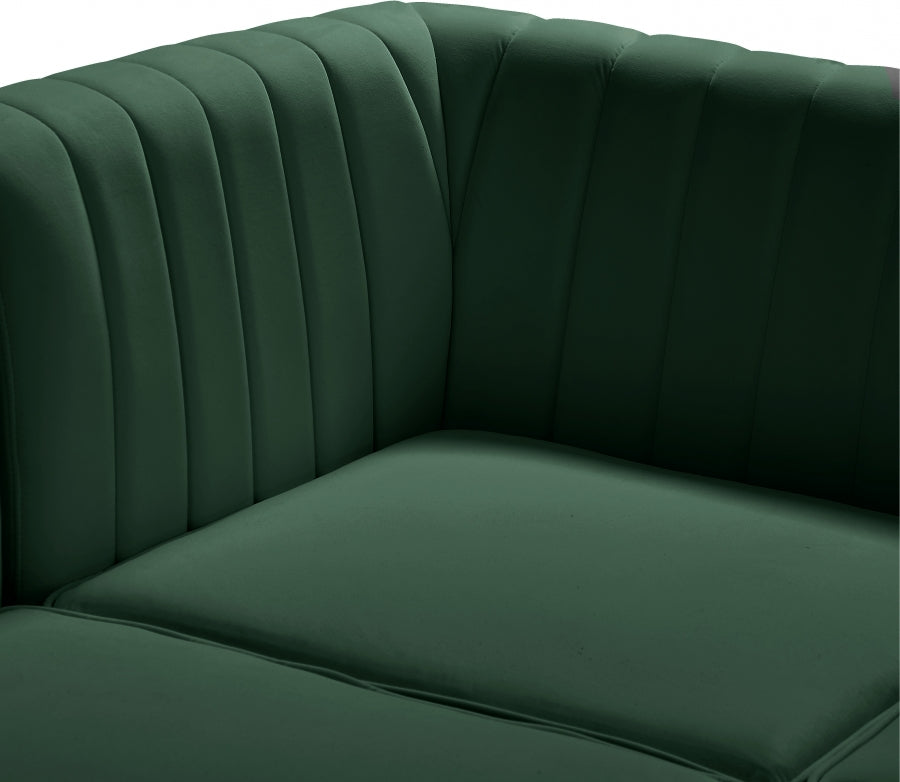 Chaise modulaire sans accoudoirs en velours Alina