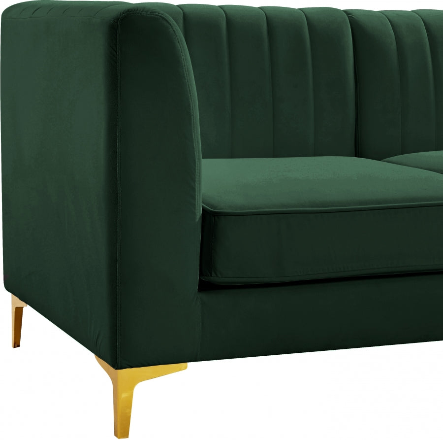 Chaise modulaire sans accoudoirs en velours Alina