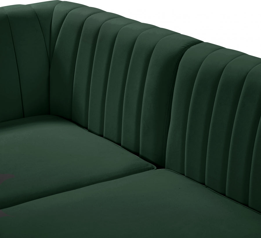 Chaise modulaire sans accoudoirs en velours Alina