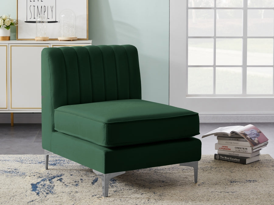 Chaise modulaire sans accoudoirs en velours Alina