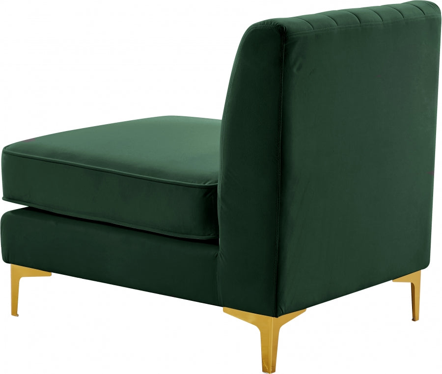 Chaise modulaire sans accoudoirs en velours Alina