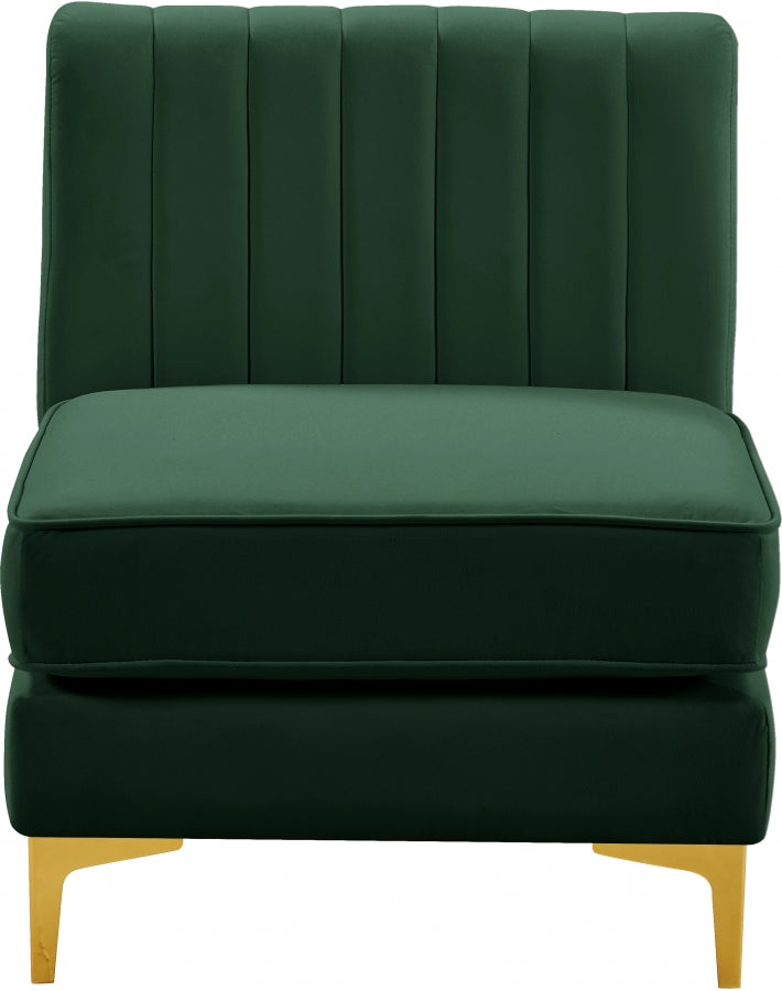 Chaise modulaire sans accoudoirs en velours Alina
