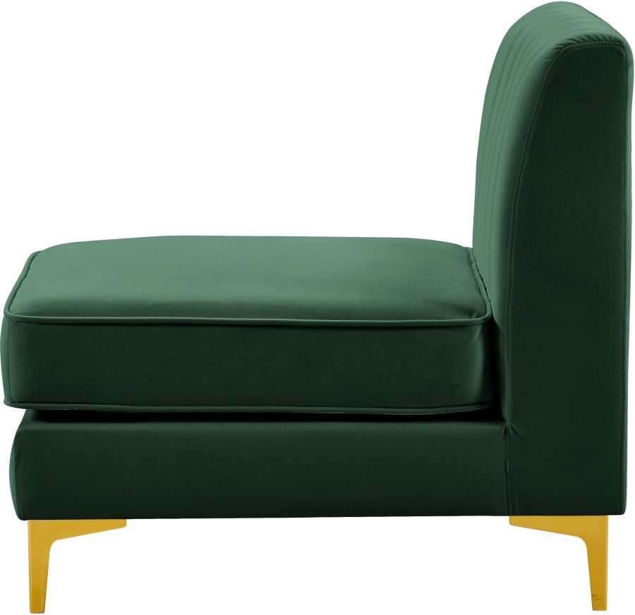 Chaise modulaire sans accoudoirs en velours Alina