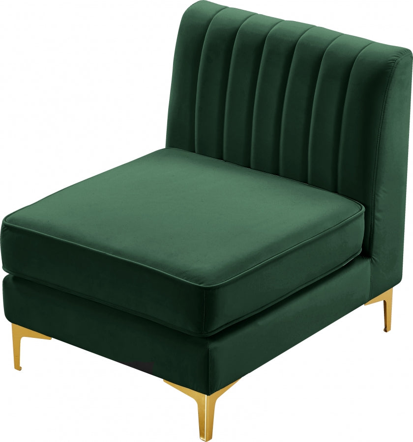 Chaise modulaire sans accoudoirs en velours Alina