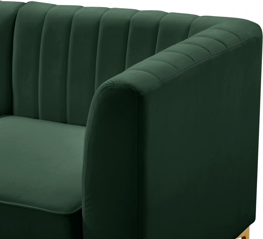 Chaise modulaire sans accoudoirs en velours Alina