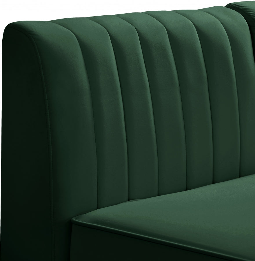 Chaise modulaire sans accoudoirs en velours Alina