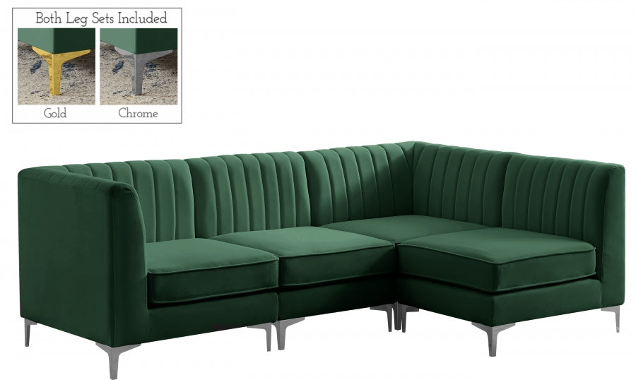 Sectionnel modulaire en velours Alina