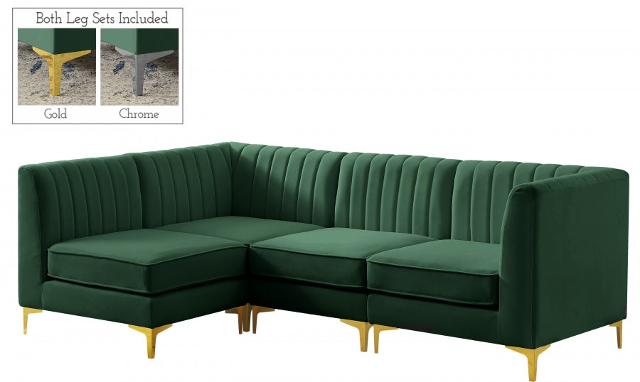 Sectionnel modulaire en velours Alina