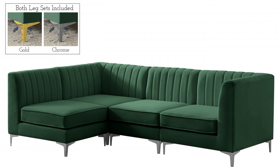 Sectionnel modulaire en velours Alina