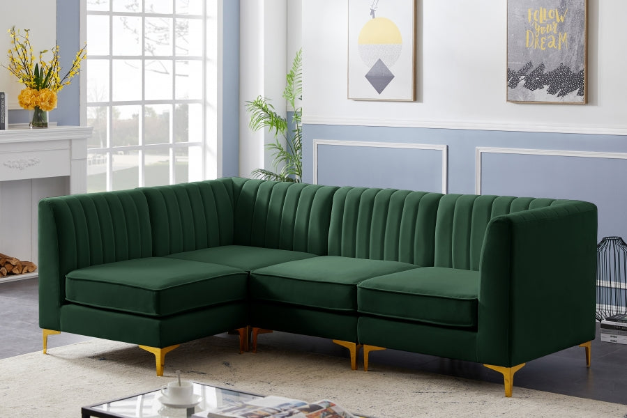 Sectionnel modulaire en velours Alina