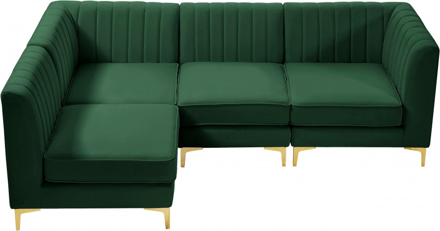 Sectionnel modulaire en velours Alina
