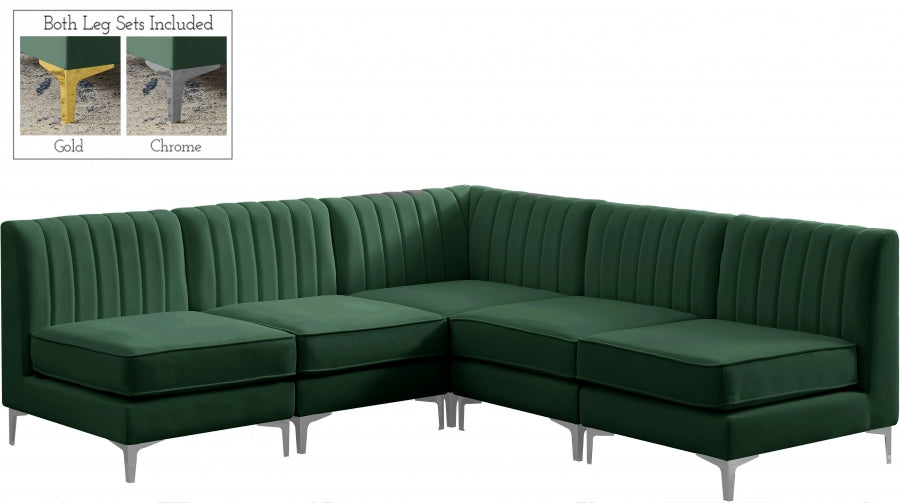 Sectionnel modulaire en velours Alina