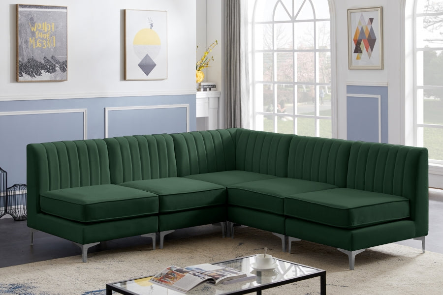 Sectionnel modulaire en velours Alina