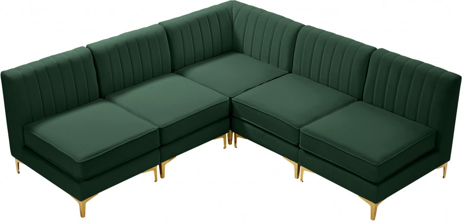 Sectionnel modulaire en velours Alina