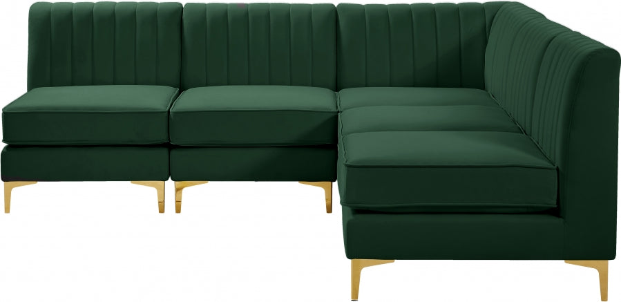 Sectionnel modulaire en velours Alina