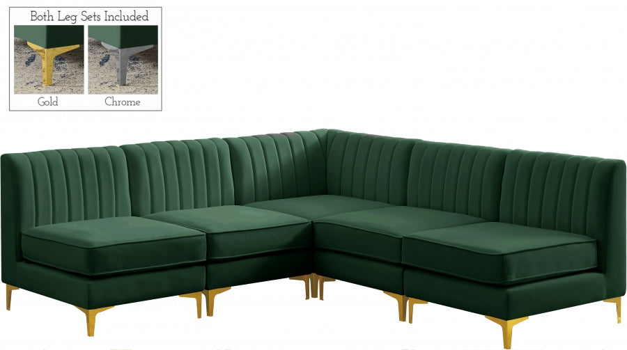 Sectionnel modulaire en velours Alina