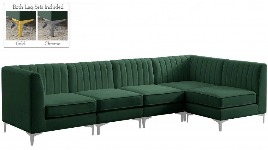 Sectionnel modulaire en velours Alina