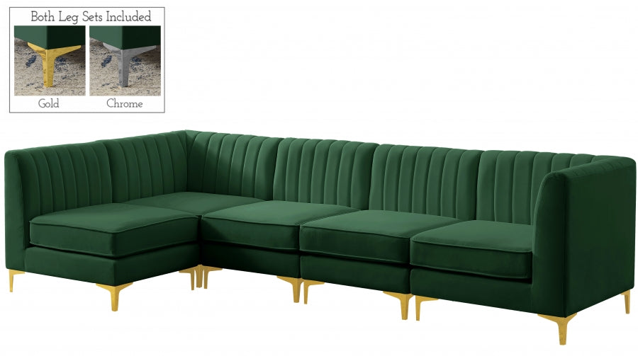 Sectionnel modulaire en velours Alina
