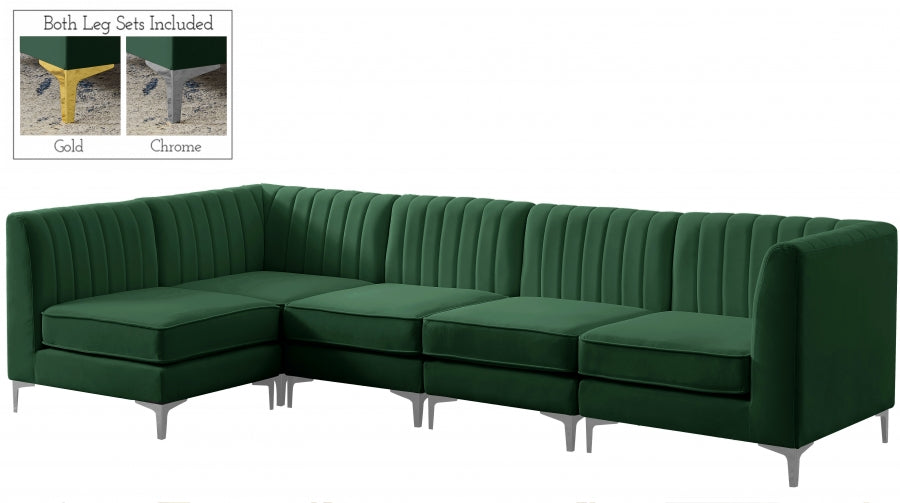 Sectionnel modulaire en velours Alina
