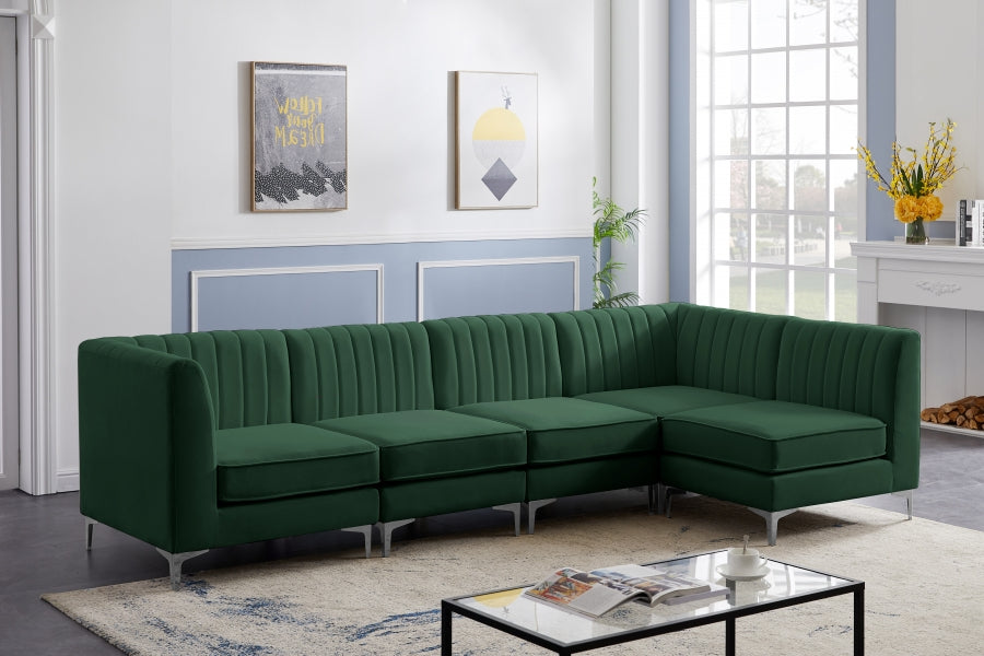 Sectionnel modulaire en velours Alina