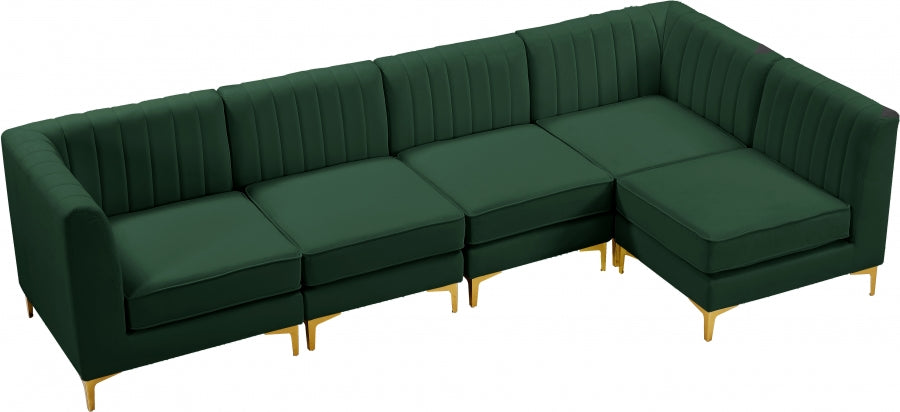 Sectionnel modulaire en velours Alina