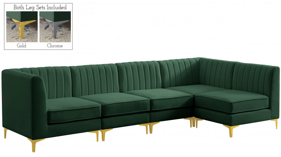Sectionnel modulaire en velours Alina