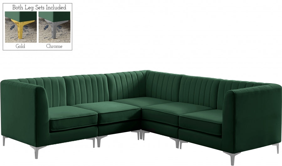 Sectionnel modulaire en velours Alina