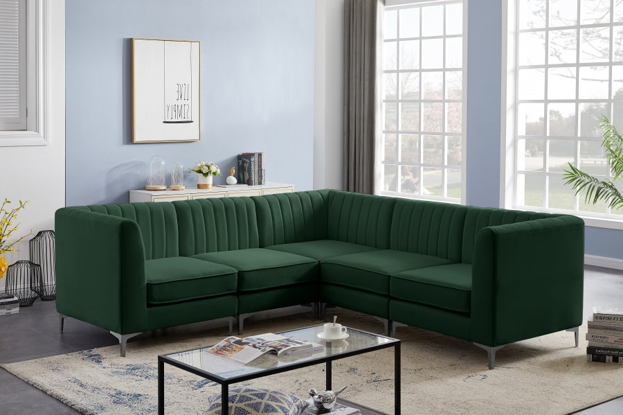 Sectionnel modulaire en velours Alina