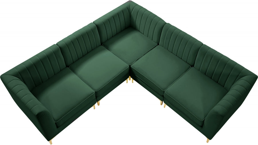 Sectionnel modulaire en velours Alina