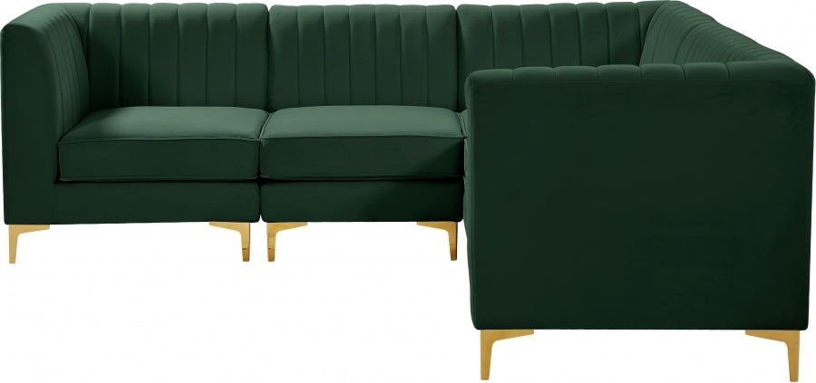 Sectionnel modulaire en velours Alina